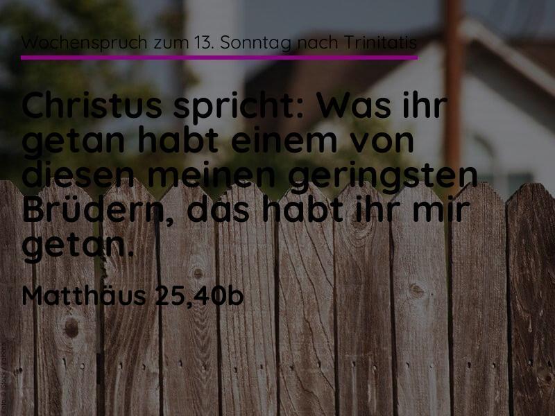 13. Sonntag nach Trinitatis